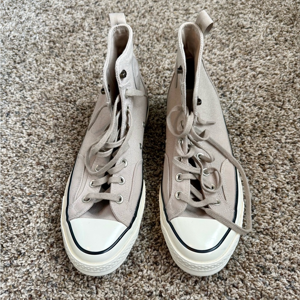 Converse High-Top Sneakers in Light Tan